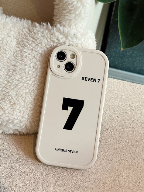 Letter Graphic Phone Case | SHEIN USA Artsy Phone Cases, Phone Case Pattern, Phone Case Diy Paint, Diy Phone Case Design, Apple Watch Fashion, Giveaway Gifts, White Phone Case, 7 Seven, Branded Phone Cases