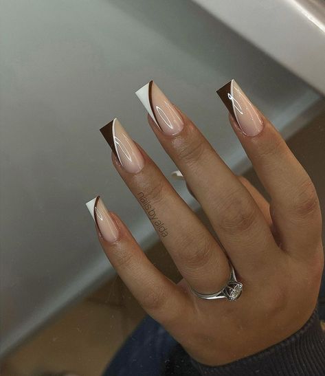 Brown Acrylic Nails, Plain Nails, Wow Nails, Subtle Nails, Fancy Nails Designs, Beige Nails, Simple Gel Nails, Work Nails, Simple Acrylic Nails