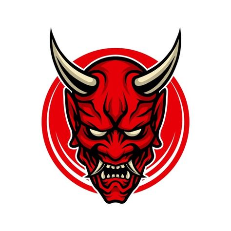 Hannya icon cartoon.demon mask. Premium ... | Premium Vector #Freepik #vector #logo #line #cartoon #red Japanese Demon Mask, Japanese Mask Tattoo, Japanese Oni Mask, Oni Mask Tattoo, Hannya Mask Tattoo, Japanese Demon, Tiger Vector, Demon Mask, Oni Demon