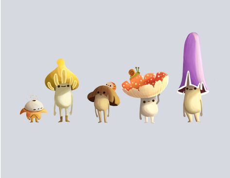 Mushrooms on Behance Mushroom Character, Mushroom Drawing, Mushroom Art, Character Design Animation, Graphic Design Portfolio, Creature Design, Book Illustration, Character Concept, Character Illustration