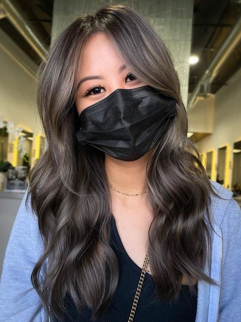 Beige Balayage Hair, Mushroom Brown Hair Color, Ash Brown Hair Balayage, Mushroom Brown Hair, Beige Balayage, Ashy Balayage, Cool Brown Hair, Ashy Hair, Ash Brown Hair Color