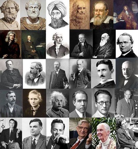 Universlings for Science and Reason  Here is a great montage of some highly influential scientists in history from a variety of scientific fields.    From left to right:    Top row - Archimedes, Aristotle, Ibn al-Haytham, Leonardo da Vinci, Galileo Galilei, Antonie van Leeuwenhoek;  ...See More  — with Isaac Newton, Marie Curie, Richard Feynman, Albert Einstein, Leonardo da Vinci, Galileo Galilei, Nikola Tesla, Charles Darwin and Stephen Hawking. Yoga Science, Science Images, Niels Bohr, Louis Pasteur, Famous Scientist, Richard Feynman, Alan Turing, Marie Curie, History Of Science