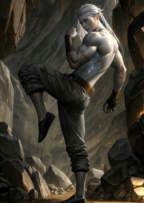 Dnd Elementalist, Aasimar Monk Male, Earth Genasi Monk, Aasimar Rpg, Aasimar Dnd Male, Monk Dnd Character Design, Male Aasimar, Bard Dnd Character Design, Dnd Character Art Male Human