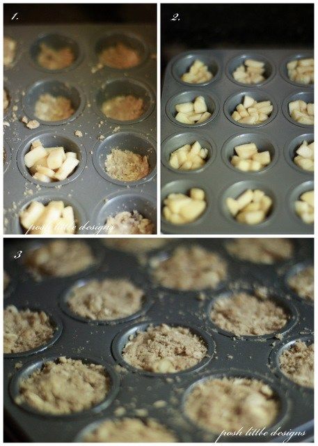 Mini apple crisp Mini Apple Crisp Recipe, Mini Apple Crisp, Apple Crisp Muffins, Homemade Apple Crisp, Apple Crisp Recipes, Crisp Recipe, Mini Apple, Apple Desserts, Muffin Tin