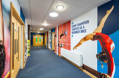 Murals School, Office Wall Design, School Murals, Canvas Banner, Dream High, Office Branding, Sports Hero, School Sports, Sports Theme