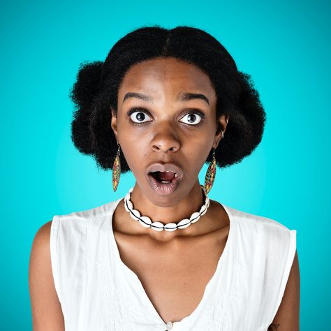 Black woman with a shocking facial expression | premium image by rawpixel.com / Teddy Rawpixel Expression References, Asking For Too Much, Face Sketches, Surprise Face, Side Chick, Social Media Icons Free, Shocked Face, African Children, Happy Black