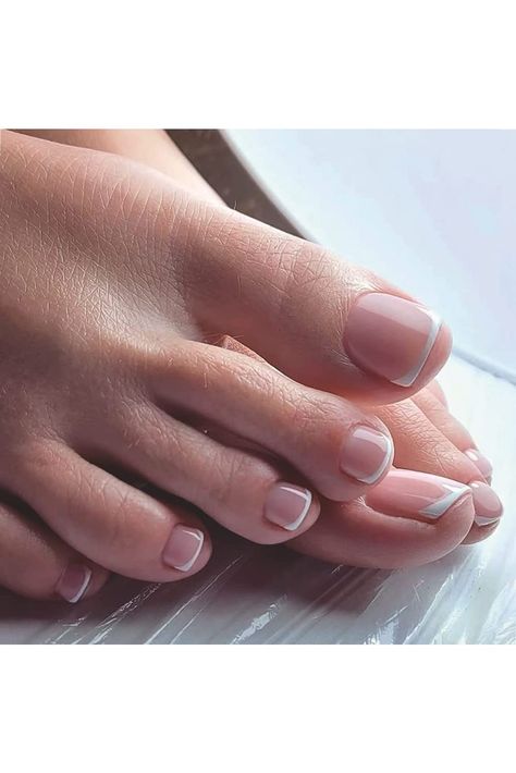 Press on Toenails with Nail Glue, BettyCora Glue on Nails 24 Fake Toe Nails Tips with Nail Glue Manicure Kit Mani-pedi Tool, French White French Toe Nails, Press On Toenails, Light Colored Nails, Colored Nail Tips, Fake Toenails, Diy Pedicure, Glitter Rosa, Acrylic Nail Kit, Nagel Tips