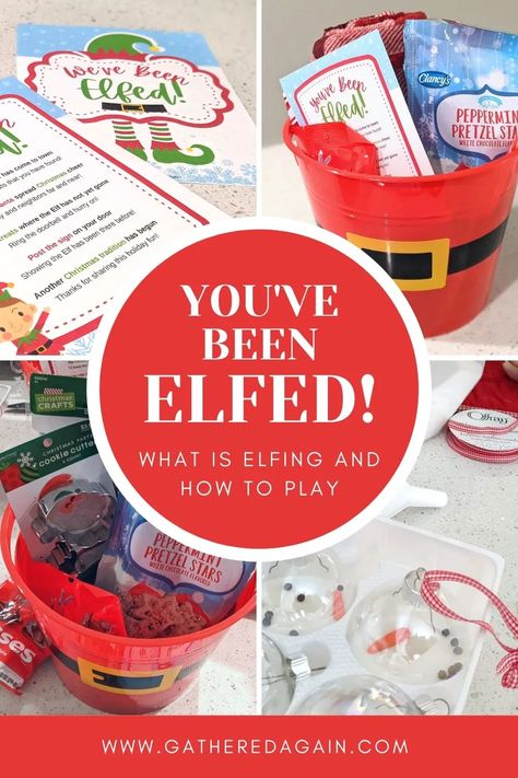 You've Been Elfed Basket Ideas, Elfed Neighbors Gifts Ideas, Elf Your Neighbor Ideas, Elf Basket Ideas, You've Been Elfed Ideas, You've Been Socked Christmas, Youve Been Socked, You've Been Elfed, Gift Ideas Kids