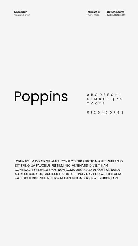 Poppins is a versatile and contemporary sans serif typeface with a clean, geometric design.  Its friendly yet sophisticated aesthetic makes it perfect for a wide range of applications, from branding and logos to web design and digital illustrations.    . #modernfont #typography #designinspiration #graphicdesign #creativelayout Sans Serif Poster Design, Clean Sans Serif Font, Poppins Font Pairing, Serif And Sans Serif Combinations, Minimal Typeface, Free Sans Serif Fonts, San Serif Fonts, Poppins Font, Fonts 2024