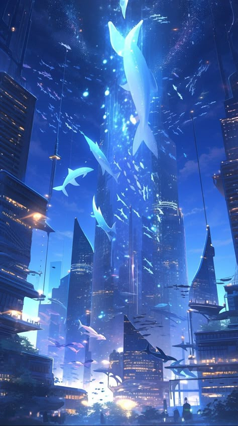 Undersea Aesthetic, Fantasy Structures, Aesthetic Settings, Futuristic Wallpaper, Blue Ipad, Dreamy Space, Deep Blue Ocean, Galaxy Photos, Anime Places