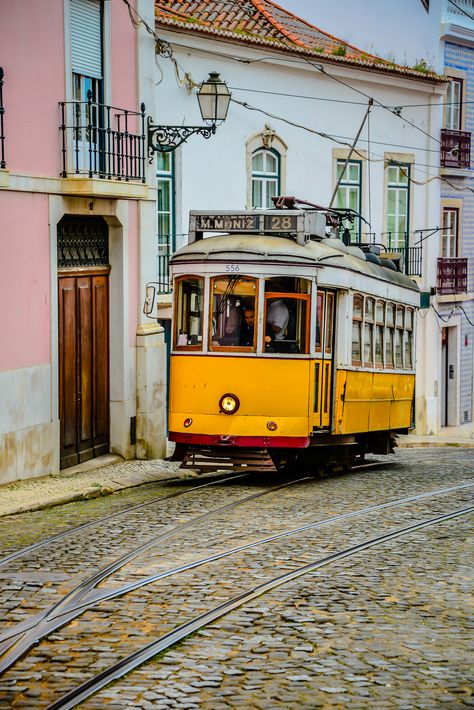 Street Tram #28 in Alfama - Lisbon Portugal | Flickr - Photo Sharing! Lisbon Tram, Portugal Travel, Spain And Portugal, Urban Sketching, Lisbon Portugal, Favorite City, Vintage Yellow, Lisbon, The Vintage