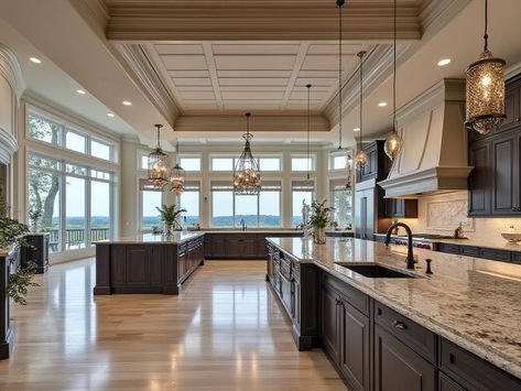 Big Kitchen Ideas, Me N Him, Big Kitchen, Glass Ceiling, Large Kitchen, My Dream House, Space Design, Forever Home, Dream Kitchen