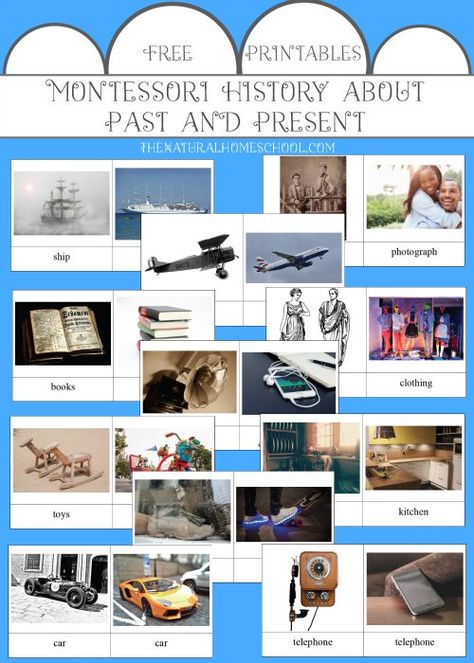 History about Past and Present the Montessori Way {Free Printables} Clay Preschool, Montessori History, Montessori Culture, Elementary Montessori, Elementary History, History Printables, Homeschool Montessori, Free Educational Printables, Montessori Environment