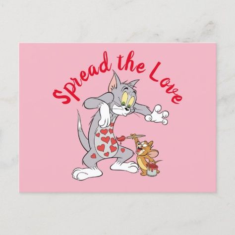 $2.10 | Tom & Jerry Painting Valentine Hearts #tom and jerry, cartoon, cute, valentines day, hearts, painting, art, love, friends, funny Jerry Painting, Lion Valentine, Valentine Cartoon, Valentines Day Drawing, Tom And Jerry Cartoon, Valentine Hearts, Holiday Postcard, Tom Jerry, Heart Painting