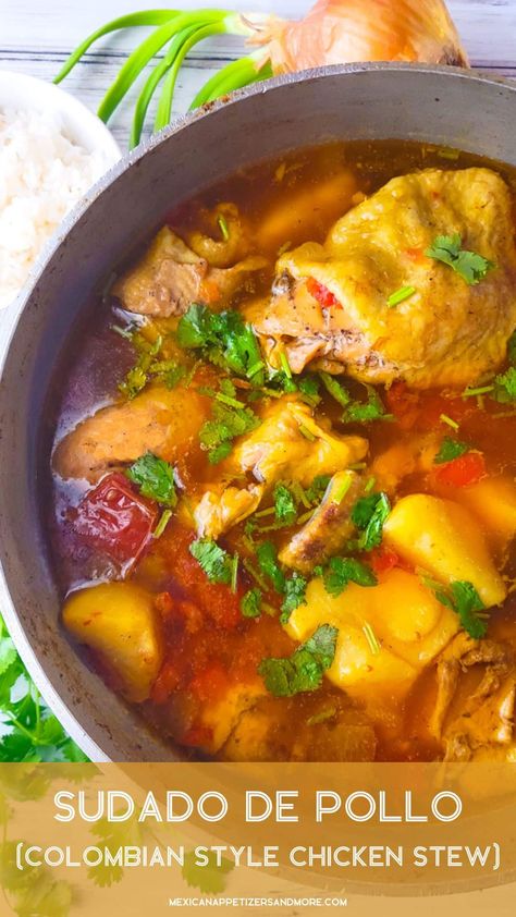 Colombian Chicken Stew, Colombian Chicken Recipes, Colombian Chicken Soup, Colombian Meals, Puerto Rican Chicken Stew, Columbian Food, Columbian Recipes, Colombian Recipes, Colombian Cuisine