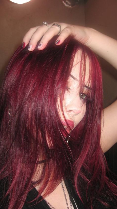 Red Profile, Cherry Red Hair, Red Hair Inspo, Wine Hair, Cherry Hair, Dark Red Hair, Hair Streaks, Dyed Hair Inspiration, Pretty Hair Color