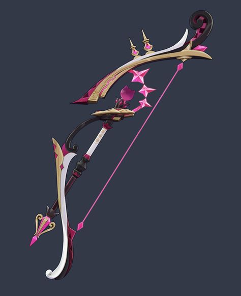 Sci Fi Bow And Arrow, Fantasy Bow And Arrow Design, Magic Bow And Arrow, Bow Concept Art, Bow Fantasy, Bow And Arrow Design, Fantasy Bow, Magic Bow, Archer Characters