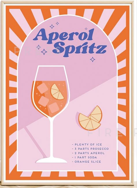 Aperol Poster Vintage, Alcohol Art Print, Aperol Spritz Graphic, Aperol Spritz Wall Art, Kitchen Poster Design, Aperol Spritz Print, Aperol Spritz Art, Aperol Spritz Illustration, Orange Wall Prints