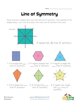 Lines of Symmetry Worksheet 1 | All Kids Network Line Of Symmetry, Lines Of Symmetry, Count And Write, Symmetry Worksheets, Chemistry Worksheets, Teacher Templates, Concept Map, Printable Activities For Kids, Teacher Worksheets