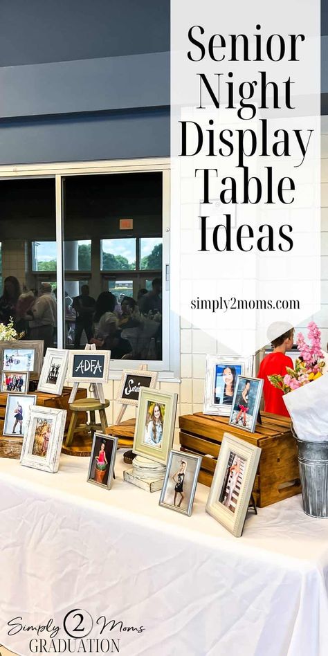 Displaying Graduation Pictures, Senior Tables Ideas, Senior Night Ideas For Cheerleaders, Graduation Senior Table Ideas, Senior Night Backdrop Ideas, Senior Sunday Table Ideas, Senior Night Dinner Ideas, Senior Night Tables Ideas, Senior Night Table Display Softball