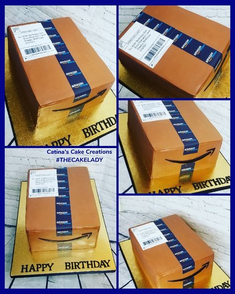 Amazon Box, Box Cake, Cake Creations, Box Packaging, Cake Ideas, Amazing Cakes, Flamingo, Happy Birthday, Lily