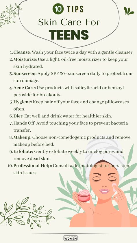 10 Tips Skin Care For Teens😍 Good Skin Care Products For Teens, Skin Care Routine For Teens Girls Tips, Tips For Teenagers Girl, Skin Care For Teenagers Products, Self Care Tips For Teens, Simple Skincare Routine For Teens, Hygiene Tips For Teens, Skin Care For Teenagers, Skin Care Products For Teens