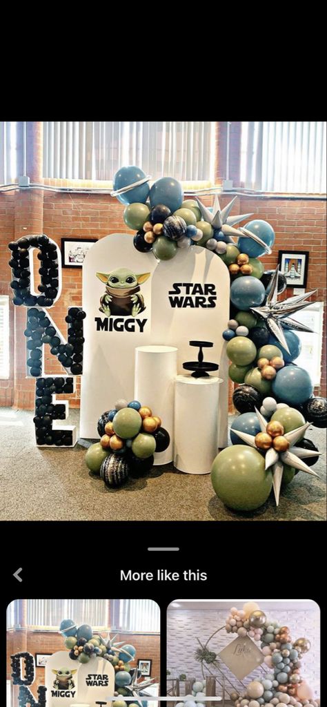 Mandalorian Balloon Garland, Star Wars Balloon Garland, Star Wars Balloon Arch, Baby Yoda Party Decorations, Star Wars Balloons, Star Wars Party Decorations, Yoda Party, Baby Shower Balloon Arch, Star Wars Baby Shower