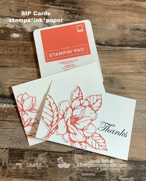 Simple Stamped Cards, Jackie Bolhuis, Thank U Cards, Art Geek, Handmade Thank You Cards, Easy Cards, Sweet Magnolia, Magnolia Stamps, Step Cards