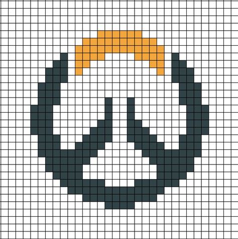 A pixel art template of the Over-watch logo. A 2016 team based multiplayer first person shooter video game. Overwatch Pixel Art Grid, Arcane Pixel Art, Overwatch Pixel Art, Grid Patterns, Pixel Drawing, Pixel Art Grid, Pixel Art Games, Minecraft Pixel Art, Minecraft Crafts