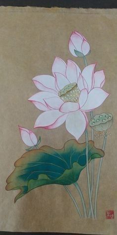 Lotus Artwork, Lotus Flower Pictures, Lotus Flower Art, Lotus Painting, Lotus Art, Pichwai Paintings, Hand Painted Fabric, Watercolor Paintings Tutorials, Indian Art Paintings