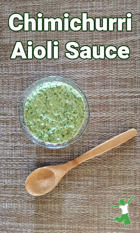 Green Aioli Sauce, Coriander Chimichurri, Chimichurri Aioli, Chimichuri Sauce, How To Make Chimichurri, Fish Steak, How To Make Green, Aioli Sauce, Chimichurri Recipe