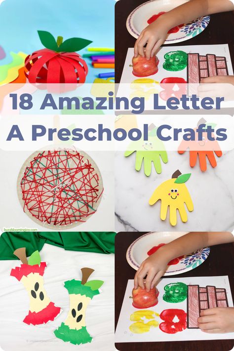 Come check out these fun letter a crafts for preschool! You’ll find Apple, astronaut and acorn themed letter activities for preschool along with some cute coloring pages! Homeschool preschool activities for the letter A including letter tracing printables (FREE!). Download today or SAVE for later! A Preschool Crafts, Letter A Preschool, Apple Crafts Preschool, Toddler Fine Motor Activities, Kids Letters, Preschool Letter Crafts, Letter A Coloring Pages, Prek Crafts, Best Letter