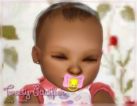 Quianna: Tweety Pacifier (for babies) Sims 4 Cc Infant Binky, Sims 4 Cc Binkies, Sims 4 Nails, Ts3 Cc, Sims 3 Cc Finds, Sims Baby, Sims 4 Traits, Newborn Pacifier, Sims 4 Cc Kids Clothing