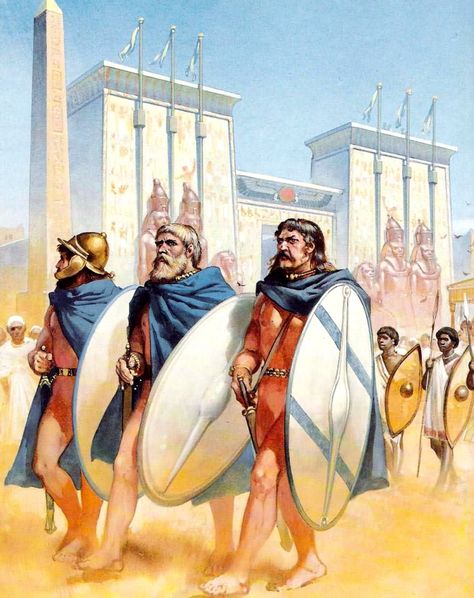 Ptolemaic reformed army Ptolemaic Army, Dnd Materials, Historic Illustration, Angus Mcbride, Warrior Illustration, Heritage Aesthetic, Ptolemaic Egypt, Roman Armor, Celtic Warrior