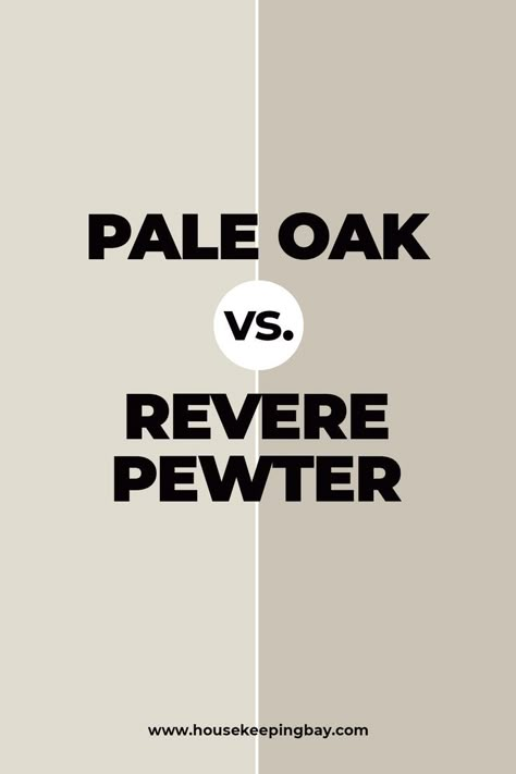 Pale Oak vs Revere Pewter. This is an absolutely great color combination! Pale Oak leans more to cooler gray when being put next to the way darker and beige-like Revere Pewter. In this pair, Pale Oak can be used as a trim color, and Revere will work greatly if used as an accent paint color. Pale Oak vs Revere Pewter all the nuances revealed in our blog. Bm Pale Oak Kitchen Cabinets, Revere Pewter Lightened By 25%, Bm Pale Oak Cabinets, Pale Oak Cabinets Benjamin Moore, Benjamin Moore Pale Oak Cabinets, Revere Pewter Cabinets, Pale Oak Paint, Revere Pewter Kitchen, Pale Oak Benjamin Moore