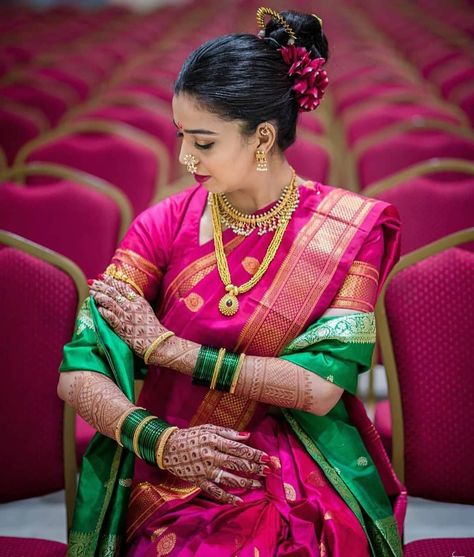 Marathi Bride, Indian Wedding Gowns, Bridal Sarees South Indian, Couple Wedding Dress, Indian Wedding Couple Photography, Saree Draping, Bridal Makeover, Indian Bride Outfits, Wedding Saree Collection