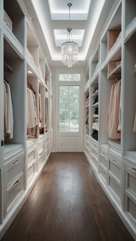 Upgrade your closet with these stunning closet designs Discover walk-in organization ideas and aesthetic design layouts From corner wardrobes to modern planning these designs are perfect for men small bedrooms and achieving your organizational goals Walking Closet For Couple, Woman’s Walk In Closet, Luxury Walk In Closet Women, Small Walk In Closet Deminsions, Big Walking Closet Luxury Modern, Luxury Walk In Closet Women Door, Narrow Walk In Closet, Corner Wardrobe, Beautiful Closets