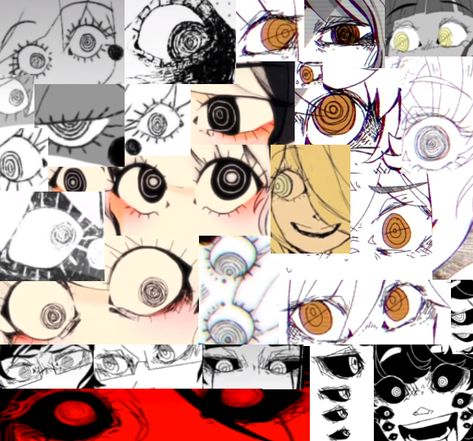 When Ghost and Pals characters have Those Eyes ™️, those Spirally Scribbly Eyes ™️, you know the ones. Eyes Art Styles Drawing, Ghost Characters Art, Spider On The Wall Ghost And Pals, Cake Ghost And Pals, Spiral Eyes, Spiral Eyes Drawing, Ghost And Pals Fanart, Ghost Reference, Multiple Eyes