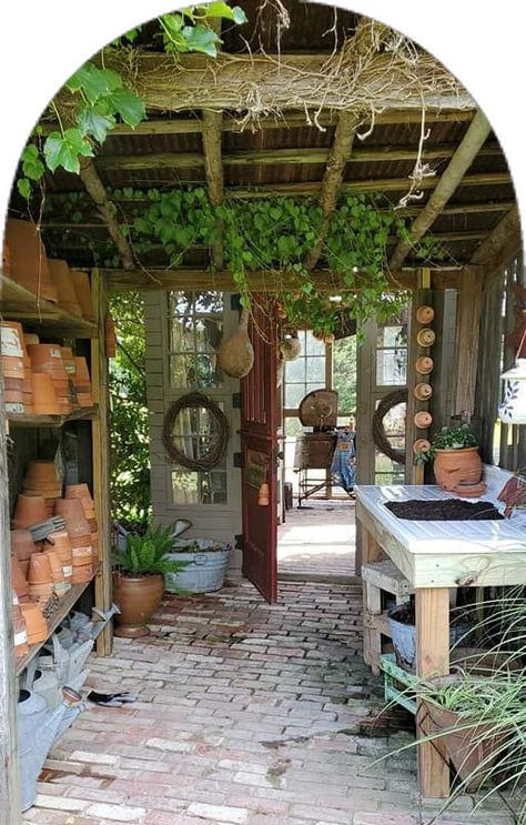 Garden Shed Interiors, Greenhouse Shed, Garden Decor Diy, Backyard Greenhouse, Garden Decor Ideas, Garden Deco, Have Inspiration, Rustic Garden Decor, Woodworking Ideas