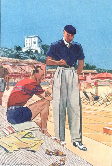 1930s Mens Fashion, Men's Fashion Illustration, 1940s Mens Fashion, Summer Wear Men, 1950s Mens, Mens Fashion Illustration, Fashion Illustration Vintage, Vintage Mens Fashion, Men Vintage