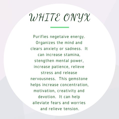 White Onyx Crystal Meaning, Wicca Recipes, Earth Gift, Onyx Crystal, Magical Herbs, White Onyx, Crystals Healing Properties, Crystal Therapy, Herbal Magic