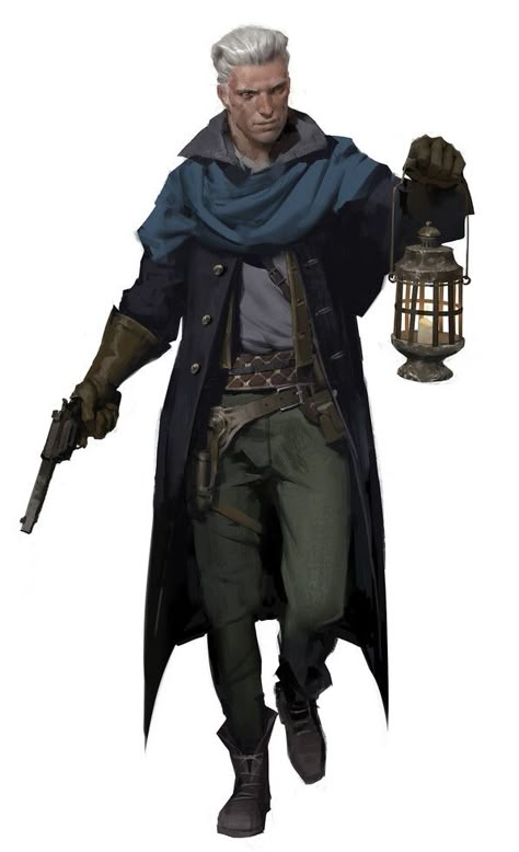 ArtStation - characters, Yerbol Bulentayev Warrior Priest Art, Gunman Character Design, Dnd Gunslinger Art, 1940s Steampunk, Western Character Art, Gunslinger Character Design, Gunslinger Rpg, Cowboy Art Drawing, Western Character Design