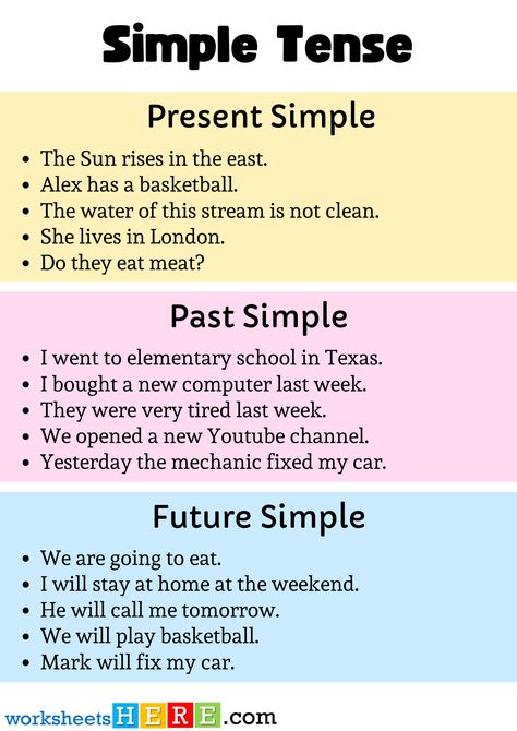 Tenses Sentences, Present Tense Example, Future Simple Tense, Simple Future Tense, English Presentation, 10 Sentences, Simple Present Tense, Simple Present, Future Tense