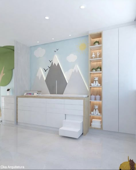 Pediatric Waiting Room Ideas Hospital, Pediatrician Office Waiting Rooms, Small Pediatric Clinic Design Interiors, Pediatric Consultation Room, Pediatric Clinic Design Interiors Reception, Pediatric Design Interiors, Pediatric Clinic Decor, Pediatrician Clinic Interior Design, Pediatric Office Decor Waiting Rooms