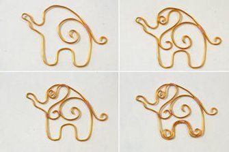 How to Make a Cute Gold Wire Wrapped Elephant Pendent Necklace: 5 Steps (with Pictures) Wire Writing, Elephant Craft, Body Jewelry Diy, Wire Ideas, Elephant Crafts, Wire Jewelry Patterns, Wire Tutorials, Wire Craft, Wire Wrapping Techniques