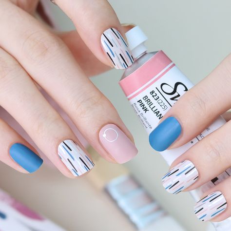 Get 20% off coupon for the next nail strips order! Simply write us a 5-star review of the gel nail strips with picture and message us a screenshot of it Easy to apply. Unique designs. *20 double-ended strips. *Mini nail file/pusher included. *Made in Korea How to Apply: 1. Before applying nail strips, buff and clean nails to remove any oil. 2. Choose the proper size sticker for your nails and carefully remove the sticker from the sheet. 3. Firmly apply the nail strips from the cuticle line to th Classy Nail Art, Western Nails, Acrylic Nail Polish, Gel Nail Strips, Hello Nails, Happy Nails, Geometric Nail, Nail Art Sticker, Strong Nails