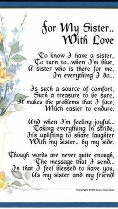 Sibling Funny, Birthday Messages For Sister, Quotes Sister, Birthday Message For Friend, Sister Cards, Message For Sister, Sister Love Quotes, Birthday Wishes For Him, Sister Poems