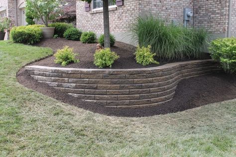 Terraced Landscape, Retaining Wall Ideas, Backyard Decorating, Side Yard Landscaping, Stone Retaining Wall, Landscaping Retaining Walls, Natural Playground, Backyard Inspo, Home Landscaping