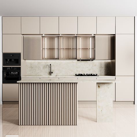 Kitchen Set Minimalist Modern, Kitchen Set Minimalist, Minimalist Kitchen Cabinets, Modern Minimalist Kitchen, Modern Kitchen Interiors, Kitchen Design Plans, Kitchen Inspiration Design, Minimalist Architecture, Luxury Kitchens