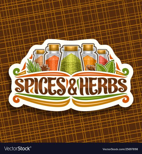 Spice Logo Ideas, Spices Logo Design Ideas, Spice Logo Design, Herb Logo Design, Spice Illustration, Spices Logo, Spice Business, Herb Logo, Spice Packaging